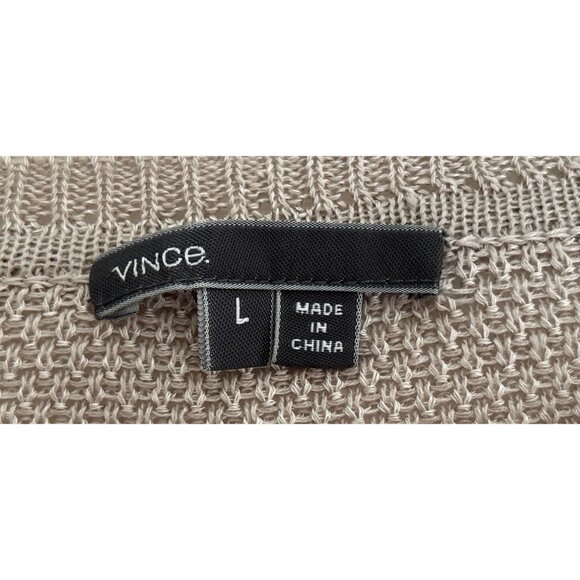 Vince Womens Knit Sweater Beige Long Sleeve Lightweight Pullover Size L - Picture 7 of 9